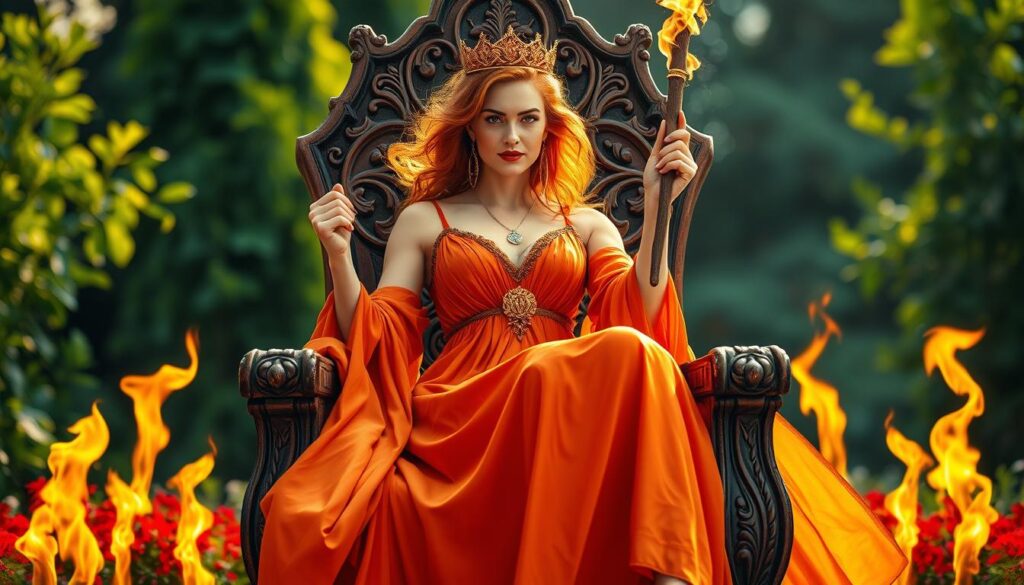 Queen of Wands tarot card symbolism