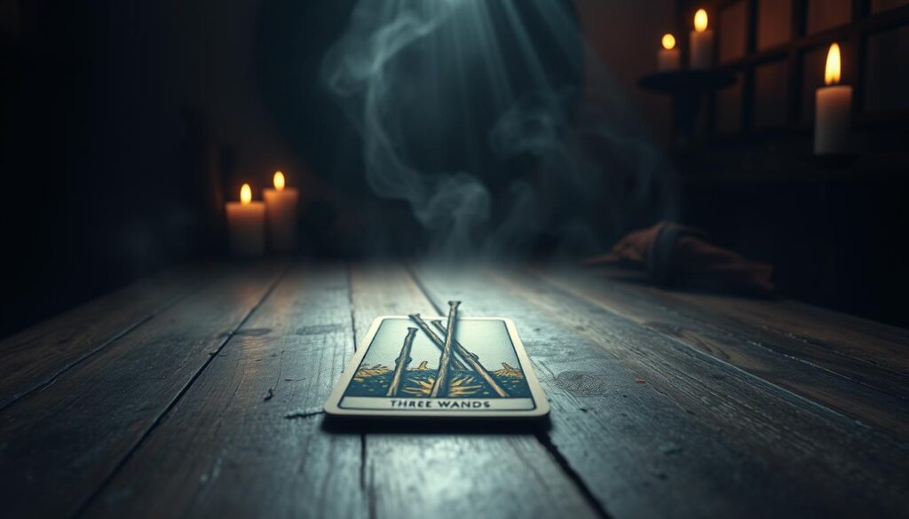 Three of Wands reversed tarot card
