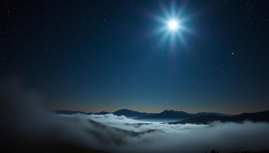 Sirius star in the night sky