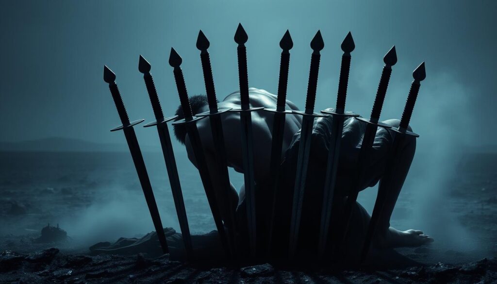 Ten of Swords betrayal symbolism