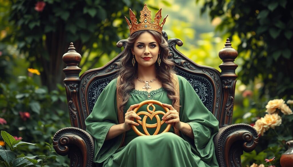 Upright Queen of Pentacles tarot meaning