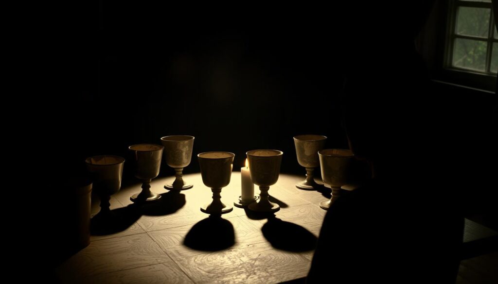 reversed six cups tarot card