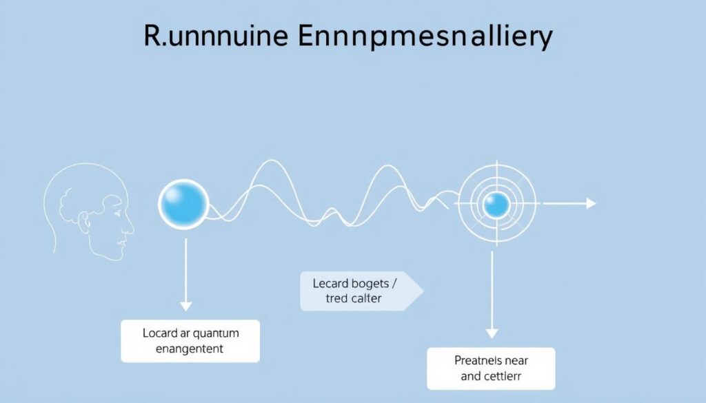 Diagram showing quantum entanglement principles related to remote viewing science