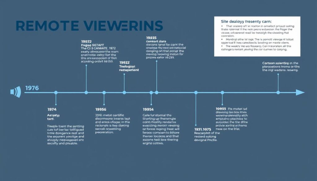 Timeline showing the historical development of remote viewing research