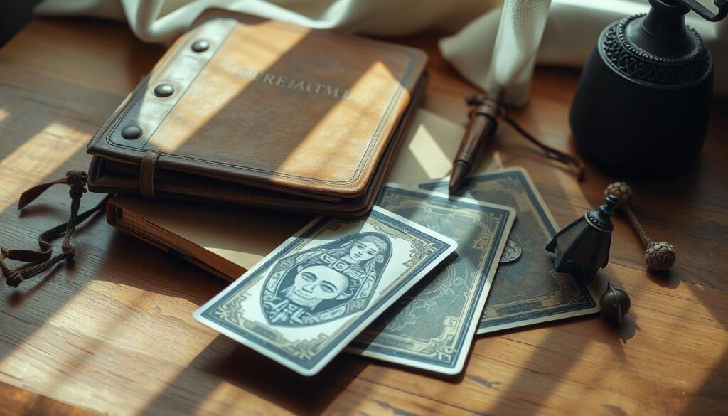 tarot cards and dream journal
