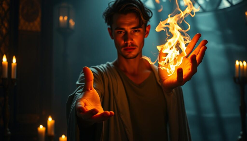 spell casting flame