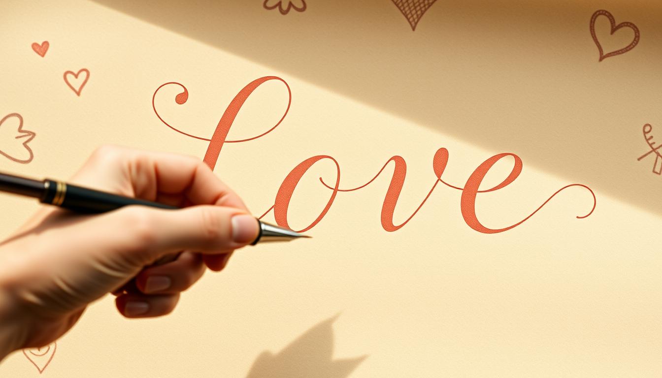 how to spell love in cursive