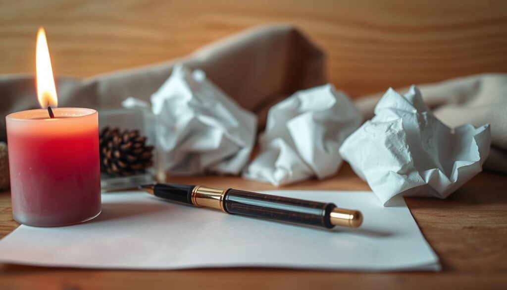 paper pen pink candle