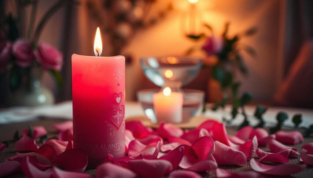 pink candle love