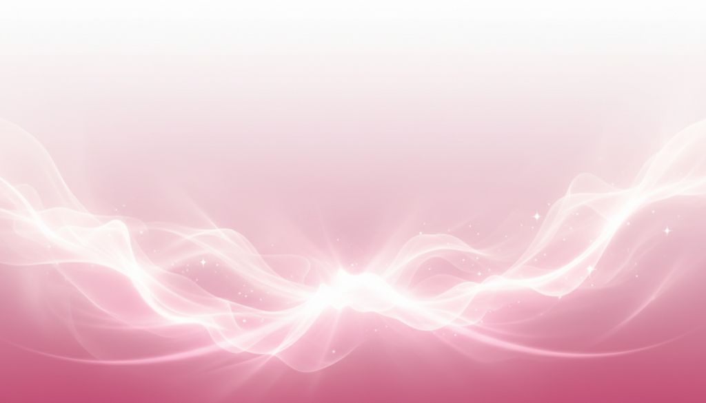 A soft and enchanting wallpaper featuring a cute pink aura that radiates warmth and positivity. In the foreground, delicate wisps of light swirl gracefully, forming abstract shapes reminiscent of gentle clouds. The middle section showcases a dreamy blend of pastel pinks and whites, creating a sense of depth and fluidity, while small sparkles dance throughout, enhancing the magical atmosphere. In the background, a subtle gradient of deeper pink hues gradually transitions to white, evoking tranquility and openness. The lighting is soft and diffused, reminiscent of a serene sunrise, capturing a peaceful essence. The overall mood is uplifting and playful, perfect for enhancing a digital space, and designed to harmonize beautifully with vibrant profile pictures, inviting a sense of creativity and personalization.